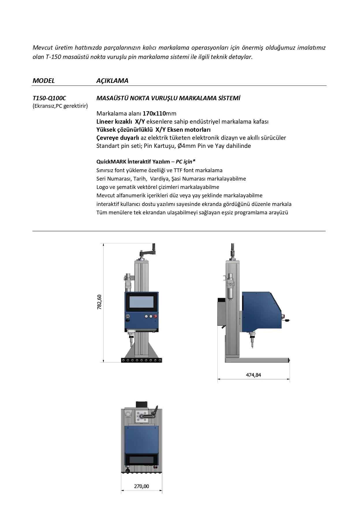 Dynamıcs Masa Üstü Ekransız Markalama Makinası