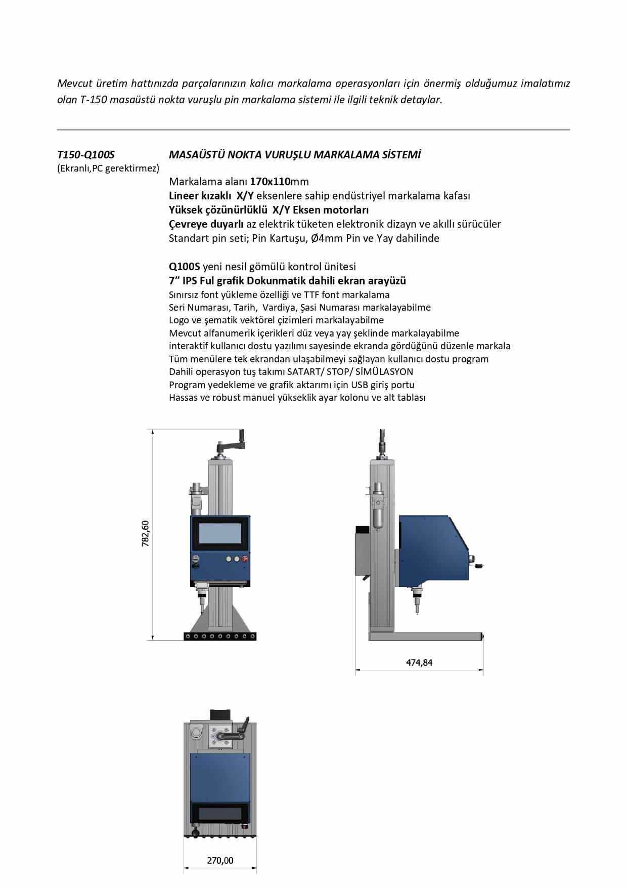 Dynamıcs Masa Üstü Ekranlı Markalama Makinası