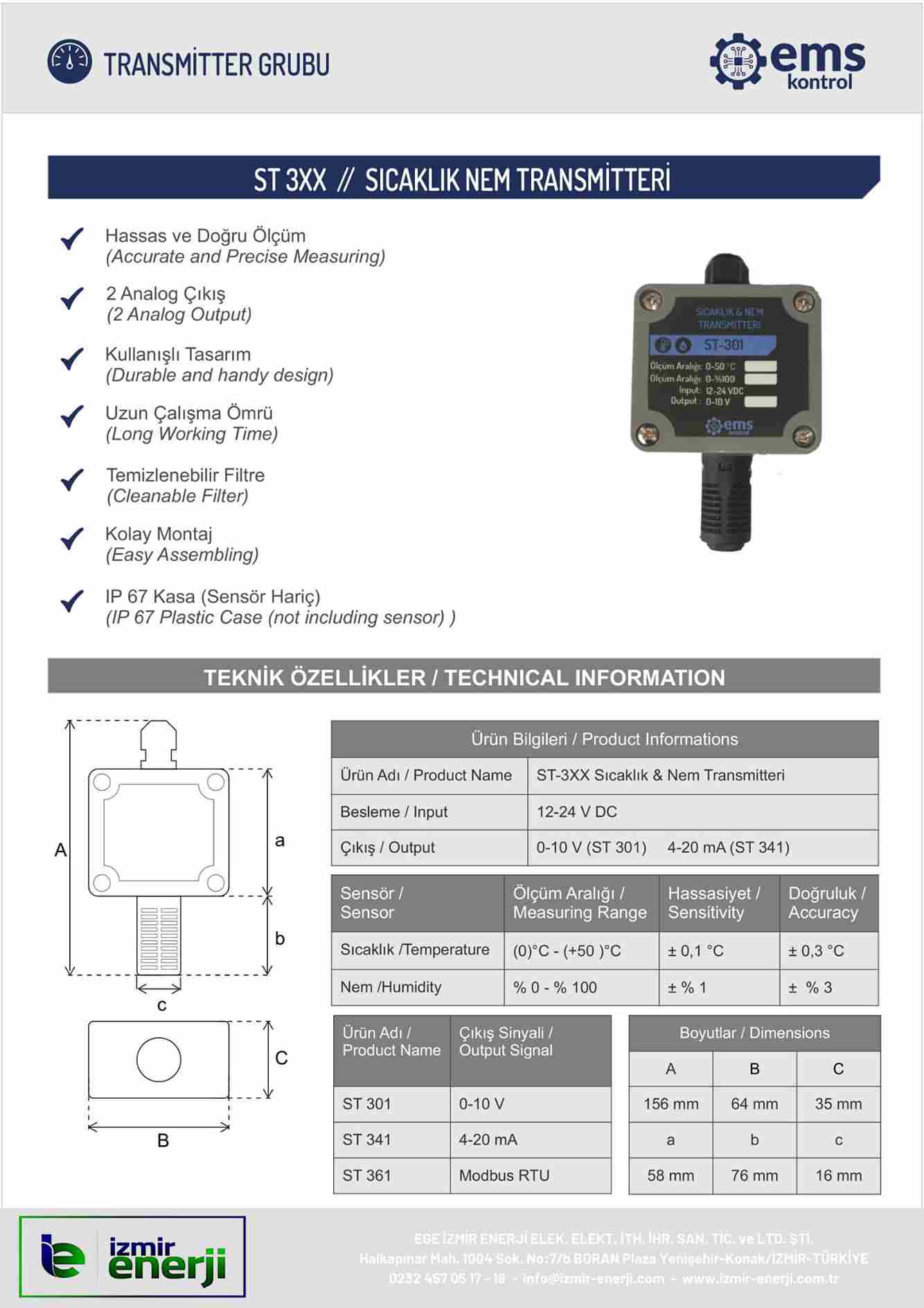3xx Sıcaklık Transmitteri