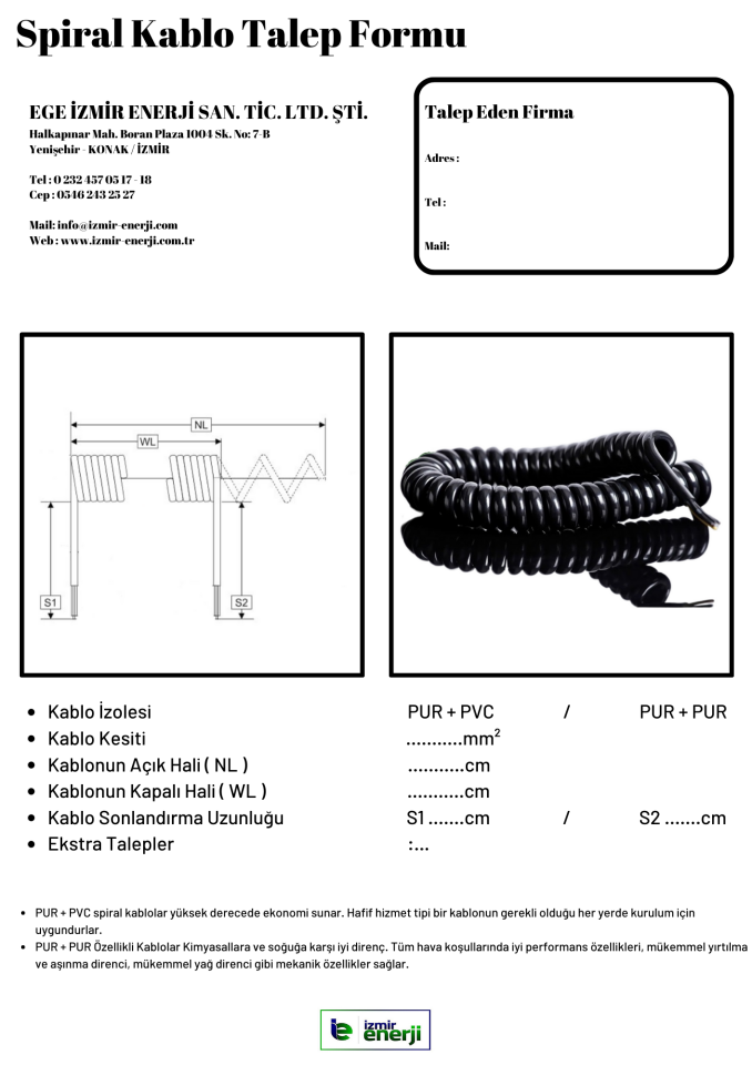 Saç Kurutma Makinası için Spiral Kablo 2 x 0,75mm² ( Beyaz ) - 100cm