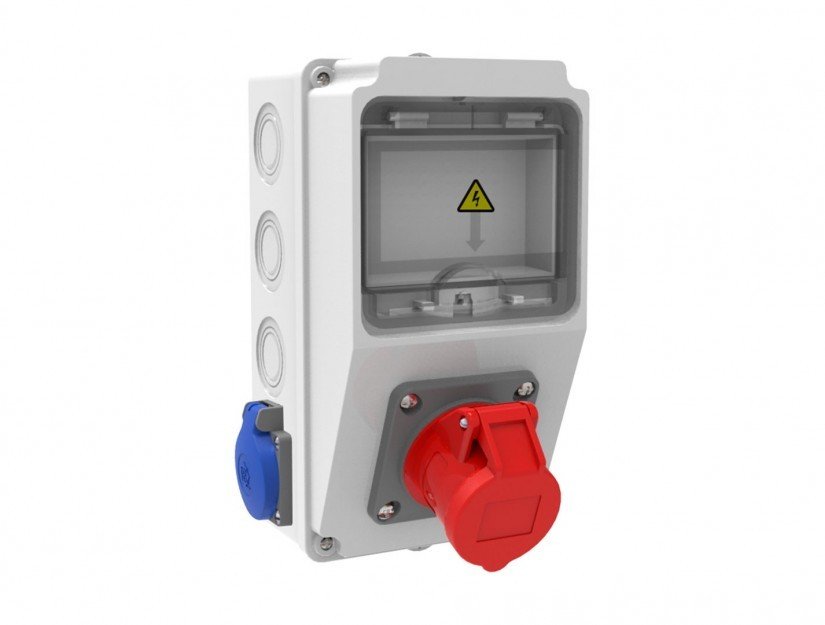 Kombinasyon ABS 120x255x122 IP44 Prizli (1/4x16A // 2/1X16A)