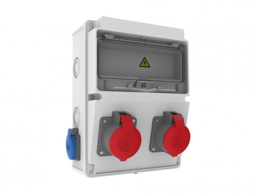 Kombinasyon ABS 210x300x122 IP44 Prizli ( 2/3x16A // 2/1x16A )