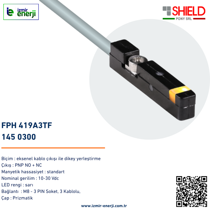 Piston Sensörü, PNP NO + NC, 10-30V DC, M8 - 3 PIN Soketli, Manyetik Sensör