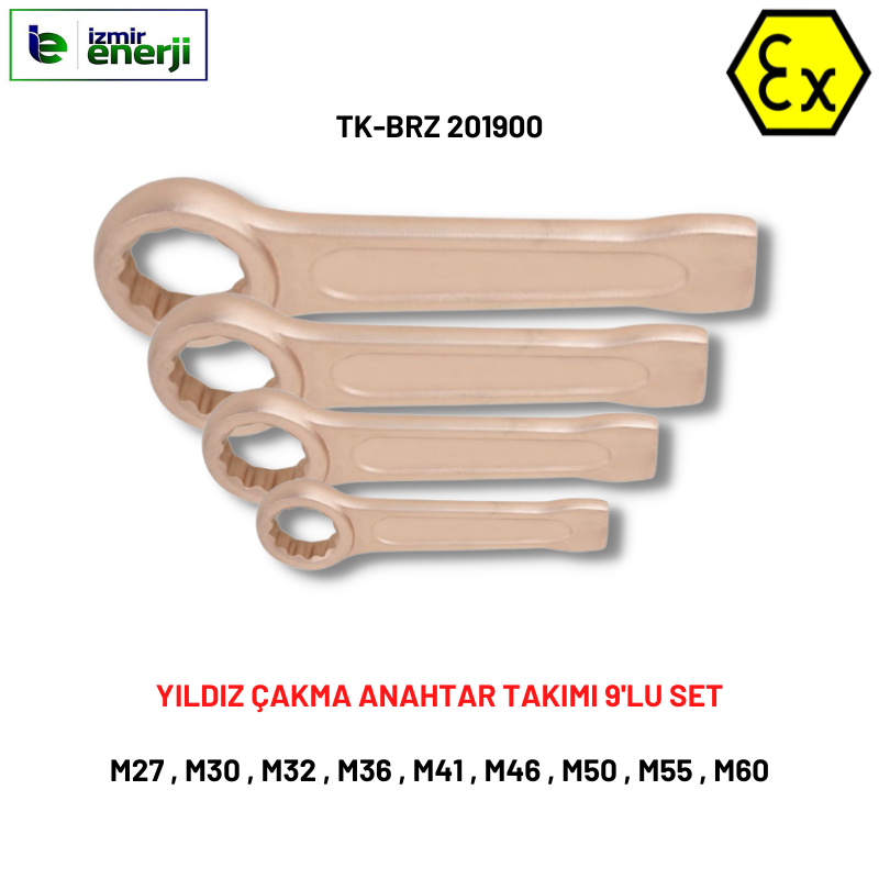 Kıvılcım Çıkarmaz Ex-Proof 9'Lu Yıldız Çakma Anahtar Takımı (M27 / M60)