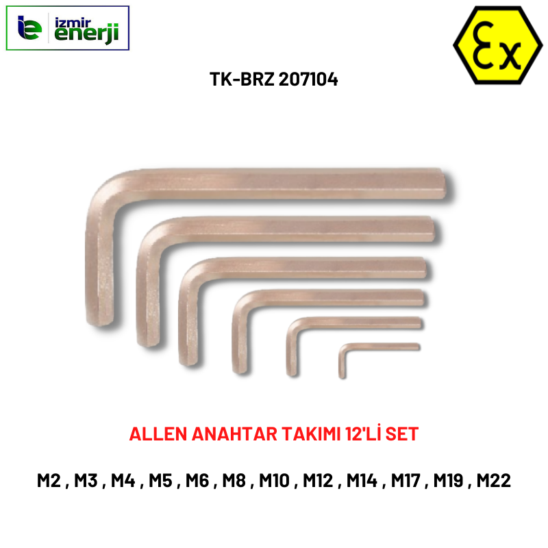 Kıvılcım Çıkarmaz Ex-Proof 11'Li Allen Takımı (M3-M4-M5-M6-M8-M10-M12-M14-M17-M19-M22)