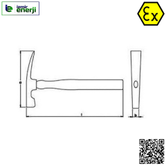 Kıvılcım Çıkarmaz 800g Ex-Proof 25 x 315mm  Duvarcı Çekiç