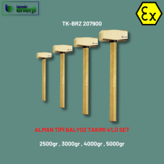 Kıvılcım Çıkarmaz Ex-Proof 4'Lü Alman Tipi Balyoz Takımı (2500gr , 3000gr , 4000gr , 5000gr )