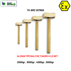 Kıvılcım Çıkarmaz Ex-Proof 4'Lü Alman Tipi Balyoz Takımı (2500gr , 3000gr , 4000gr , 5000gr )