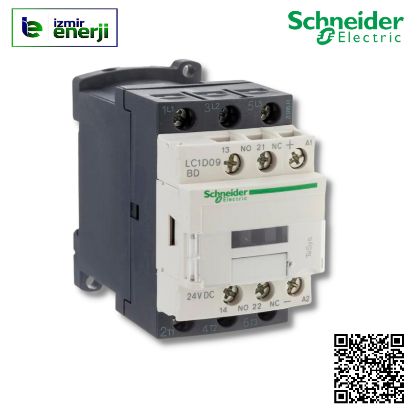 LC1D09BD 1NA + 1NK 4kW 9A 24V DC 3 Kutuplu Kontaktör