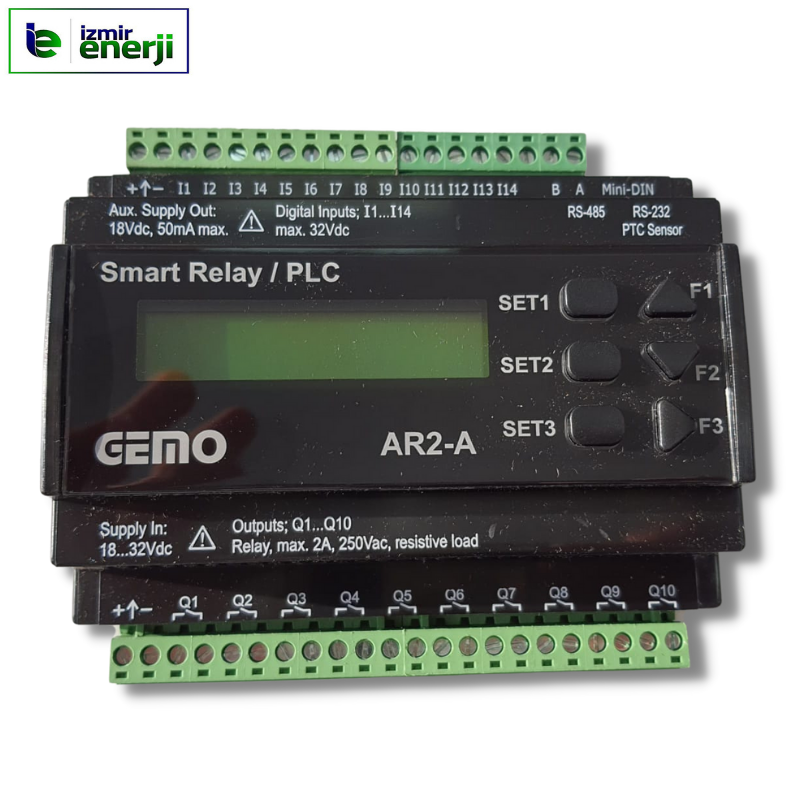 AR2-A-24VDC-14D-RTC CPU 18..32Vdc Ray Tipi ''Ladder Logic'' ile Programlanabilir Akıllı Röle / PLC