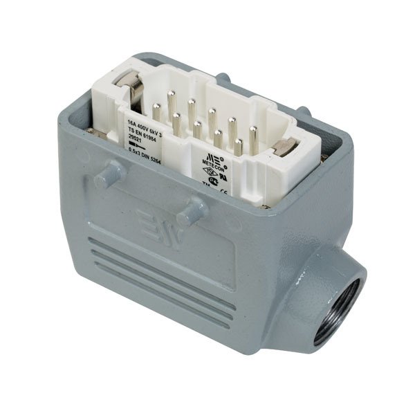 10x16 A (10P+E) Alüminyum Gövde Fiş (Yan Giriş)