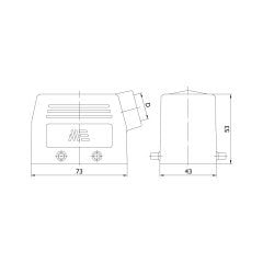 10x16 A (10P+E) Alüminyum Gövde Fiş (Yan Giriş)