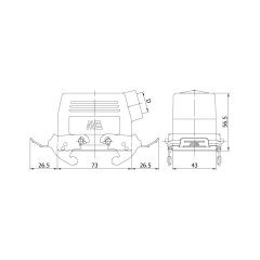 10x16 A (10P+E) Alüminyum Gövde Uzatma Prizi (Yan Giriş Mandallı Contalı)