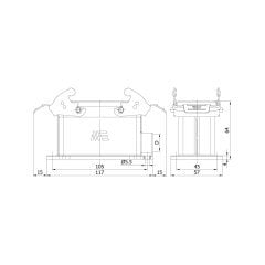 16x16 A (16P+E) Alüminyum Gövde Duvar Prizi