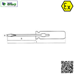 Kıvılcım Çıkarmaz Ex-Proof 5 x 80 / 170 mm Düz Tornavida