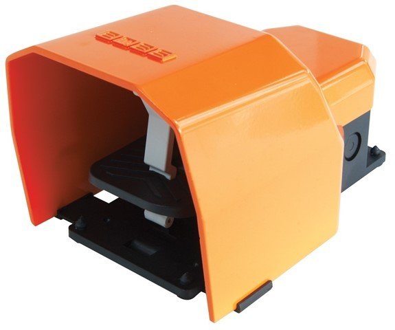 PDK Serisi Metal Korumalı 1NO+1NC Tekli Turuncu Plastik Pedal