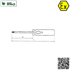 Kıvılcım Çıkarmaz Ex-Proof 10 x 195 / 195 mm Yıldız Tornavida ( PH 4 )