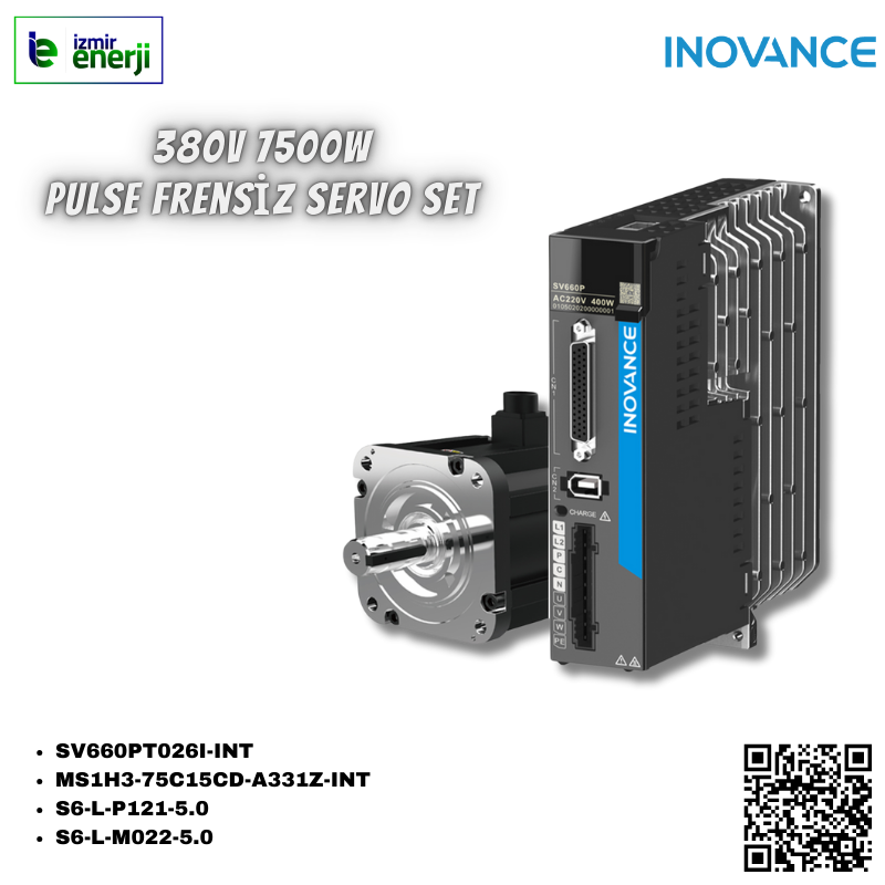 INOVANCE 7500W Pulse 5mt Kablolu Frensiz Servo Set ( 380V )
