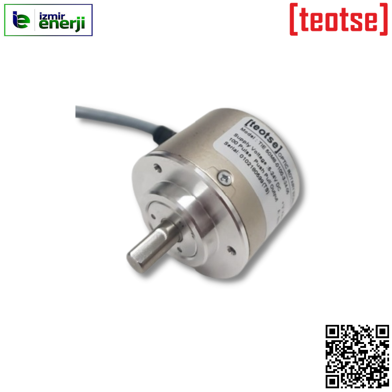 40mm Gövde 100 Pulse 5-24V DC Q8mm Bağlantı Çapı Kablolu İnkremental Enkoder