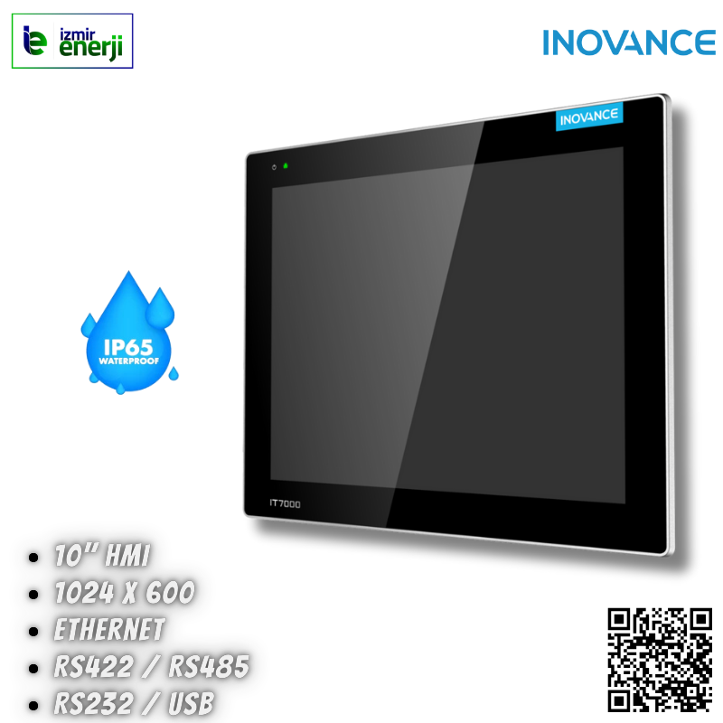 IT7100E 10'' HMI, 1024x600, Ethernet, RS422/RS485, RS232, IP65