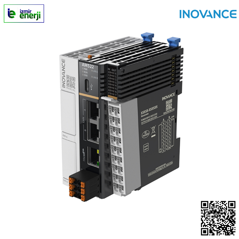 AM522-0808TN Motion Control, 8Giriş, 8Çıkış(NPN) 1xEthercat(127 slave), 2x Ethernet, 1xModbus TCP (63 Slave), 1xEthernet/IP scanner/adapter, 1xRS485 desteği, RS485/RS232/DI/DO/AI/AO/RTC saat/TF genişletme desteği, Modbus RTU/ASC (31 Slave)