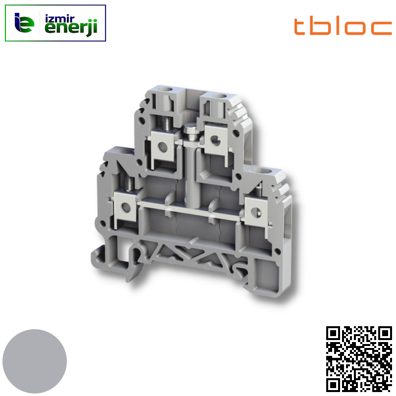 TBL 2,5-4 2PK - 2,5-4mm² 2 Katlı Ray Klemens ( İçeriden Köprülü )