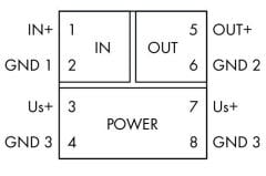 857-400 Sinyal dönüştürücü izolasyon kuvvetlendirici 0(4)-20mA, 0-5V, 0-10V, 2-10V, 1-5V giriş/çıkış