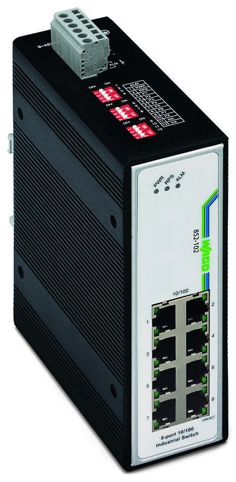852-102 8-port 100base-TX Endüstriyel Ethernet Switch, --40/ +70oC