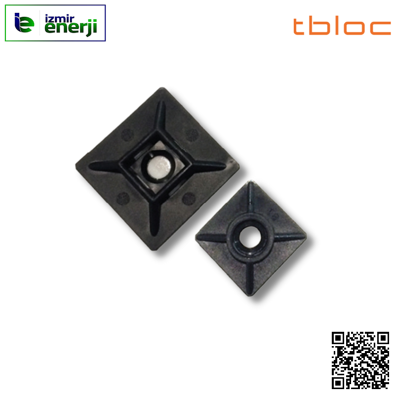 ATM 28 x 28 Siyah / Black Yapışkan Kroşe