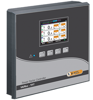 VARko-12-TFT AG  Kompanzasyonu ve   Dengesiz Yüklü İşletmeler için SVC uyumlu Reaktif Güç Kontrol Rölesi