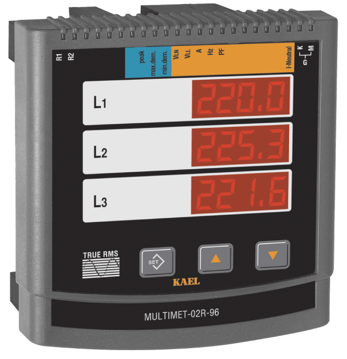 MULTIMET-02R-96 Multimetre Röle Çıkışlı