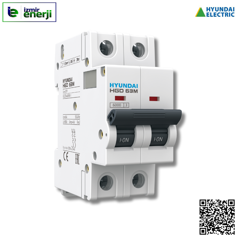 HGD63M2PMC063 Otomatik Sigorta 6kA 2 x 63A