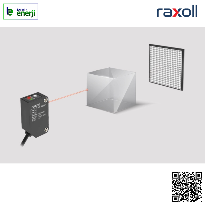 Minyatür Transparan Reflektörlü Fotoelektrik Sensör, NPN, L.ON / D.ON ( 1500mm Algılama Mesafeli ) 2mt Kablolu