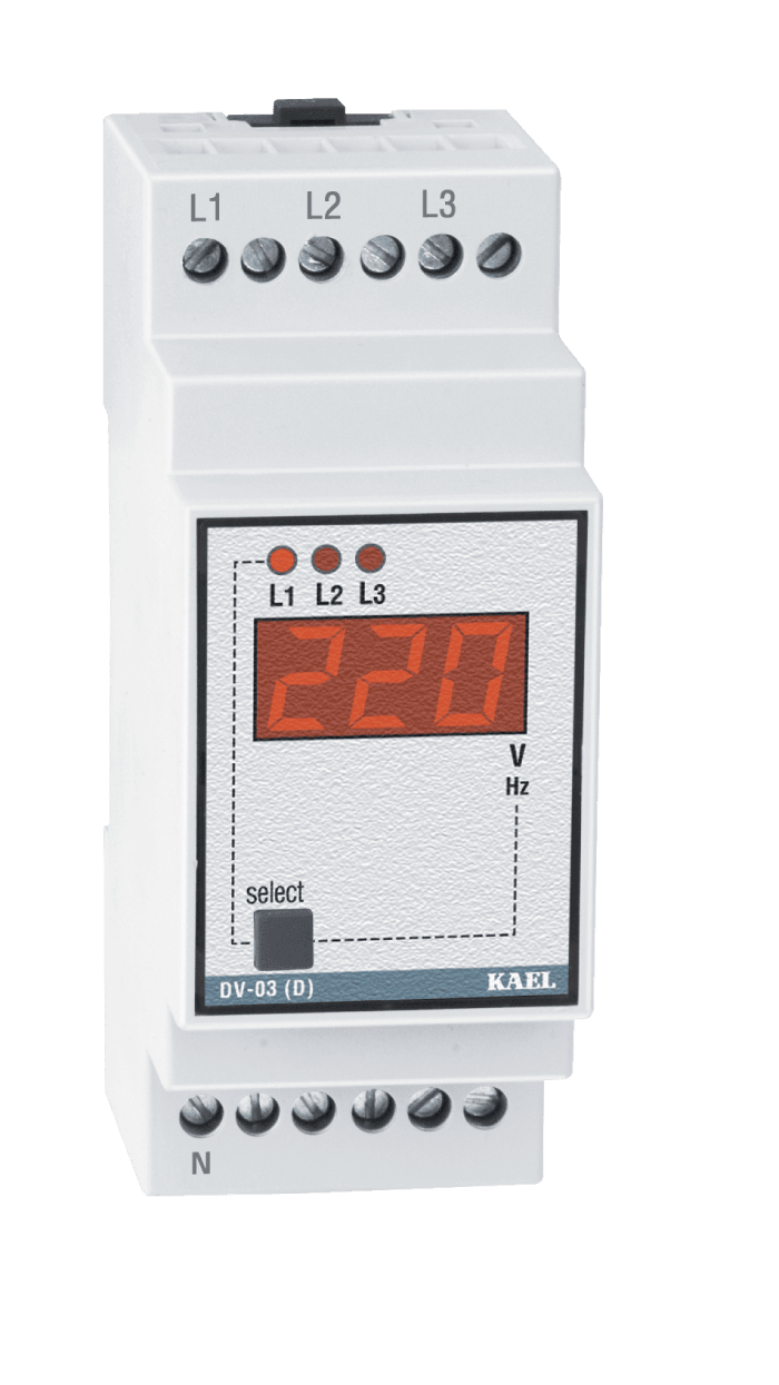 DV-03-D Seçilebilir 3 Fazlı AC Voltmetre & Frekansmetre