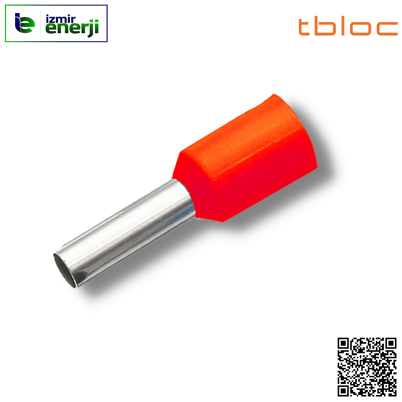 IES 1,5/8 Kırmızı / Red İzoleli Kablo Yüksük ( Alman / German ) Normu