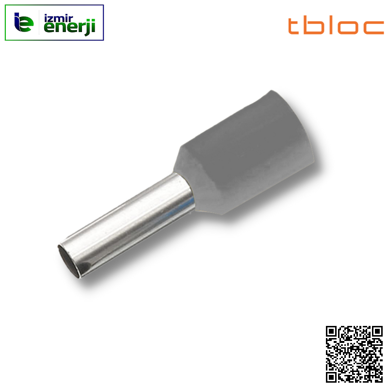 IES 4,0/10 Gri / Grey İzoleli Kablo Yüksük ( Alman / German ) Normu