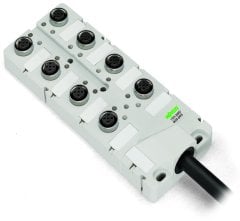 757-284/000-010 M12, 8 yollu, 4 kutuplu, 10m kablolu OPur, halojen free LED‘ li