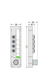 757-343 M8, 4 yollu, 3 kutuplu, M16 konnektörlü LED’ li