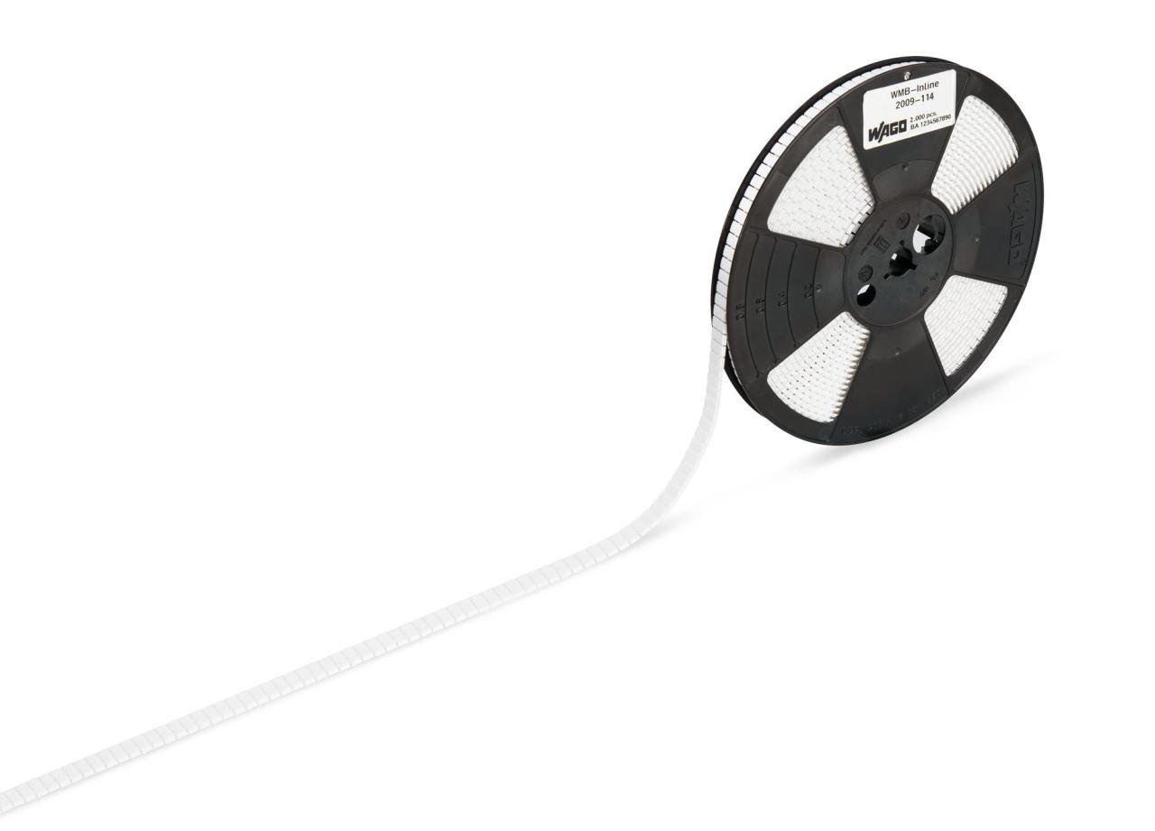 2009-114 Topjob S ve 279 serisi için 4 mm klemens etiketi, 2000 adet/rulo Beyaz