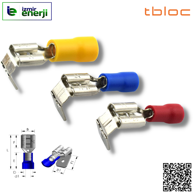 PBT 2638 ( 1,50-2,50mm² ) Geri Dönüşlü Pabuç ( Mavi / Blue )