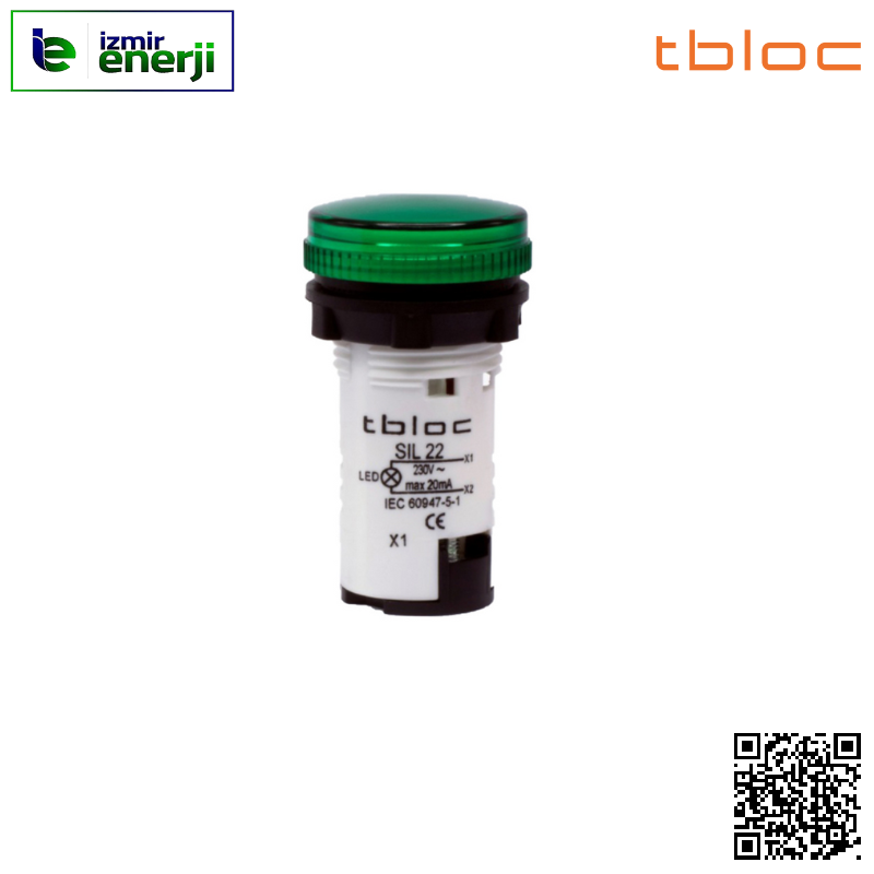 SIL22-220 YEŞİL Sinyal Lambası ( 220V AC )