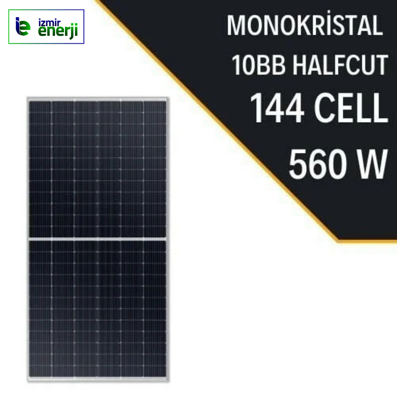 560W 10BB Half Cut Monokristal Güneş Paneli