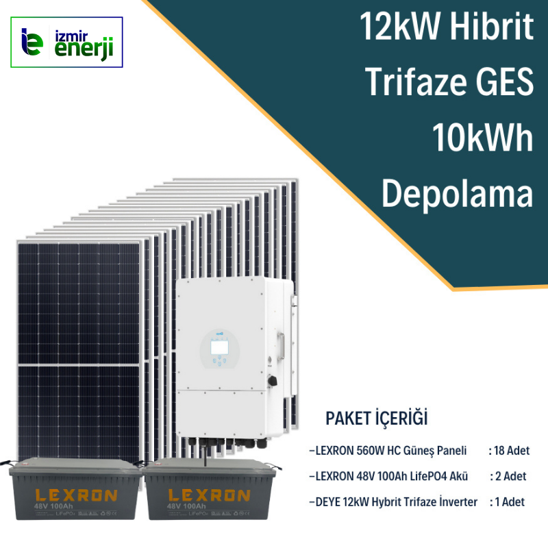 12kW Trifaze Hibrit 10kWh GES Sistem 2