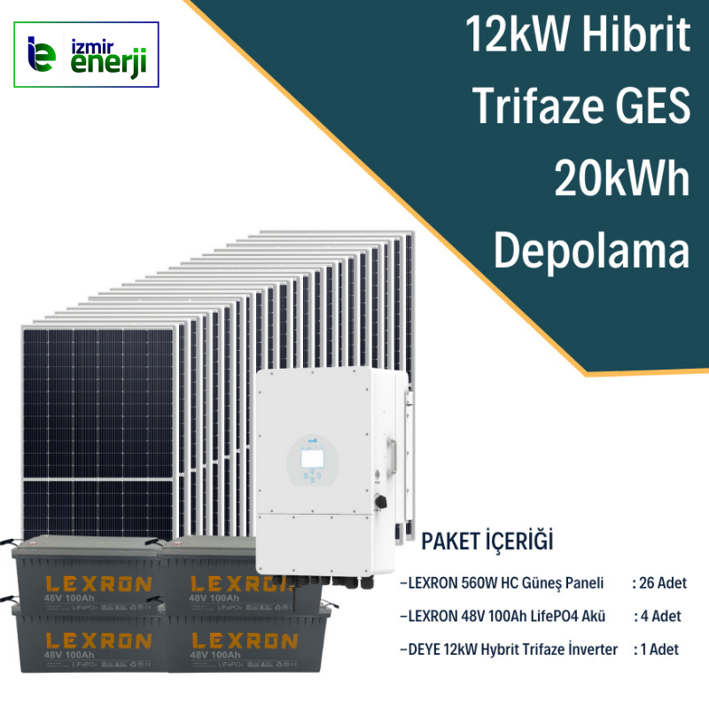 12kW Trifaze Hibrit 20kWh GES Sistem 4