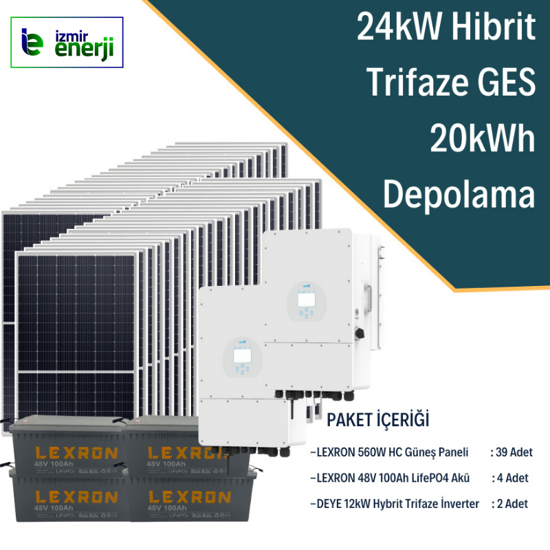24kW Trifaze Hibrit 20kWh GES Sistem 1