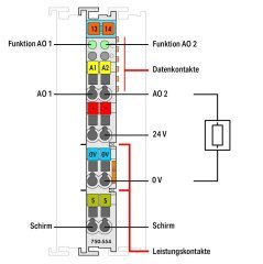 750-554 2 kanallı analog çıkış; 4 … 20 mA; açık gri