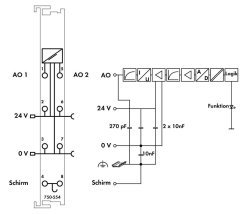 750-554 2 kanallı analog çıkış; 4 … 20 mA; açık gri