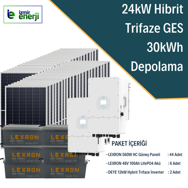 24kW Trifaze Hibrit 30kWh GES Sistem 2