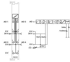750-559 4 kanallı analog çıkış; 0 ... 10 VDC; açık gri