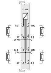 750-559 4 kanallı analog çıkış; 0 ... 10 VDC; açık gri